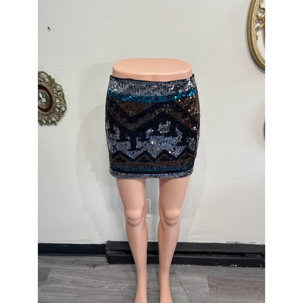 Envy Me Vintage Indie Sleaze Sequin Geo Pattern Mini Skirt Size S New With Tags